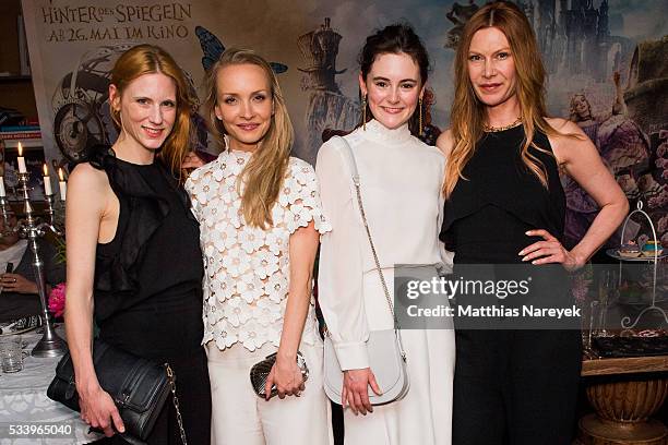 Johanna Kuehl, Janin Ullmann, Lea van Acken and Alexandra Fischer-Roehler attend the 'Alice im Wunderland - Hinter den Spiegeln' Berlin screening and...