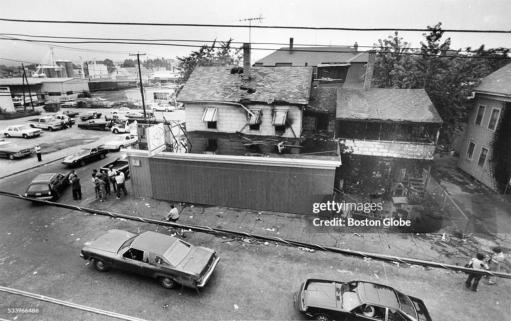 Lawrence Riots Haverhill Street and Oxford Street corner store and house were burned ...