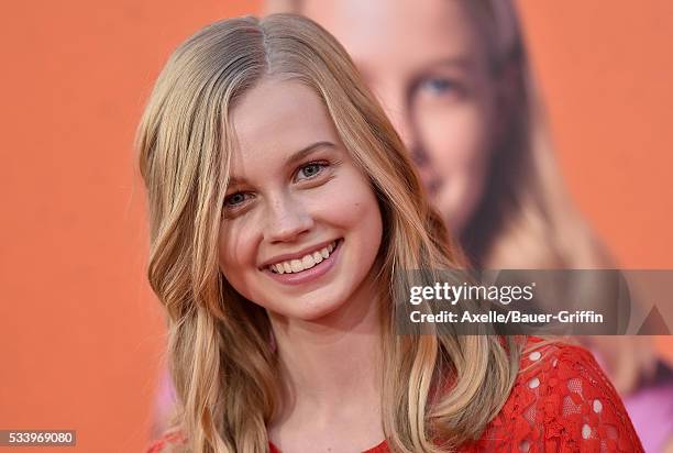 Actress Angourie Rice arrives at the premiere of Warner Bros. Pictures' 'The Nice Guys' at TCL Chinese Theatre on May 10, 2016 in Hollywood,...