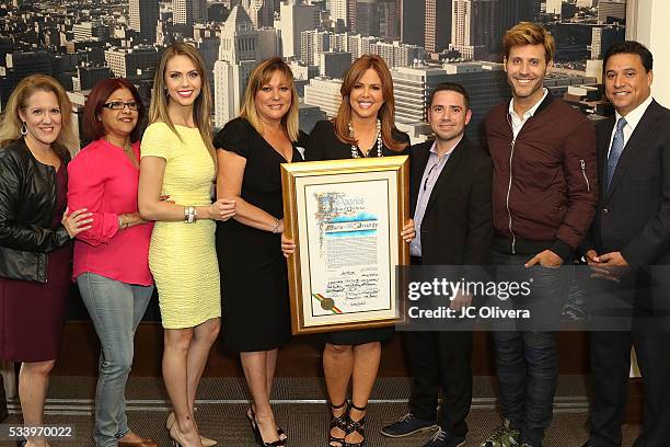 Tv personality Maria Celeste Arraras and guests during The City of Los Angeles Honors Maria Celeste Arraras with a Proclamation presented by...