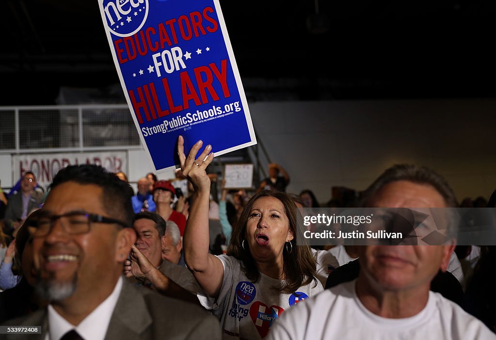Democratic Presidential Candidate Hillary Clinton Campaigns In Southern California