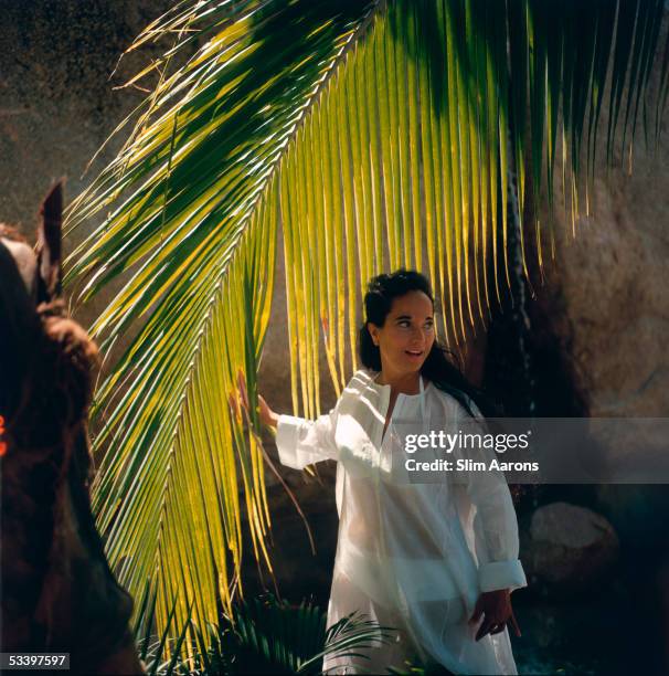 English actress Merle Oberon , in Acapulco, Mexico, February 1966.