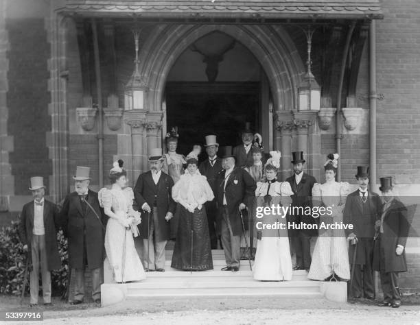Edward, Prince of Wales , later King Edward VII of England , with the Royal house party for Ascot, 1896. Among the group are: Alexandra, Princess of...