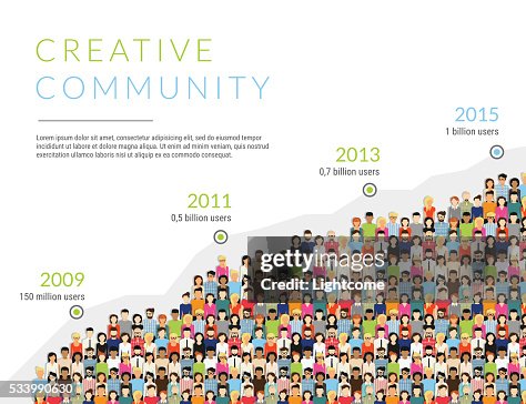 Community Inforgraphic Color Infographic Illustration Of Community Members Growth High-Res Vector ...