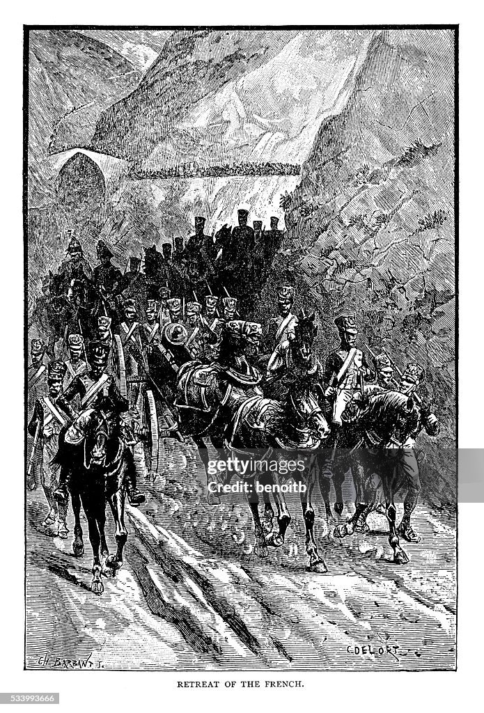 French Retreating Retreat Of The French High-Res Vector Graphic - Getty Images