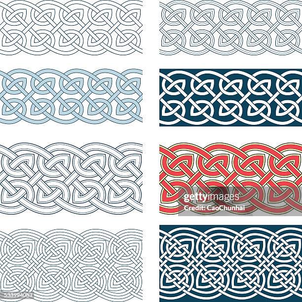 kanten des mittelalterlichen stil (keltische knoten) - keltisch stock-grafiken, -clipart, -cartoons und -symbole