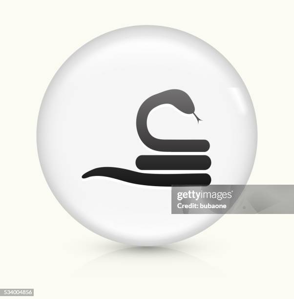 snake icon on white round vector button - vipera aspis stock illustrations