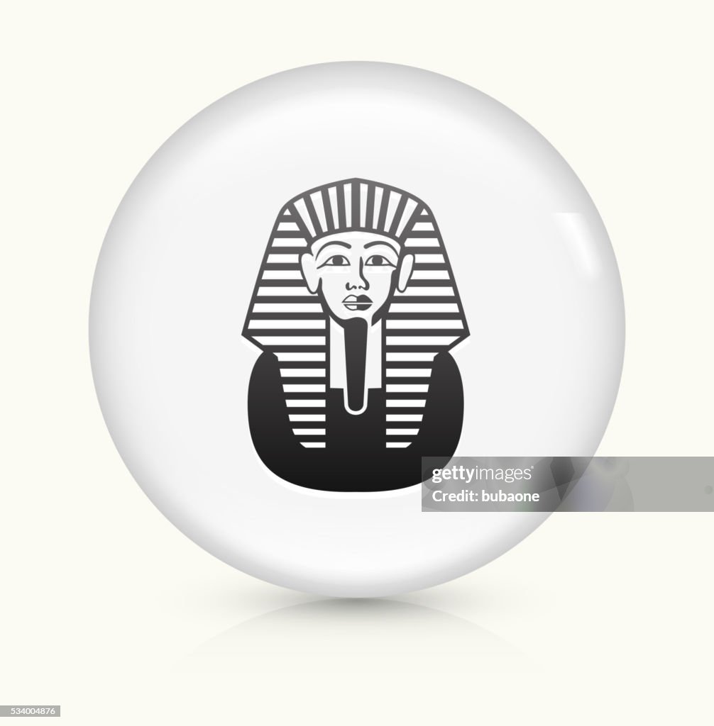 Egyptian Coffin icon on white round vector button