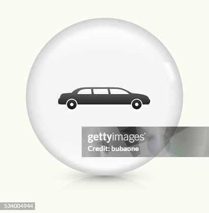 Limo icon on white round vector button Limo icon on white round vector button