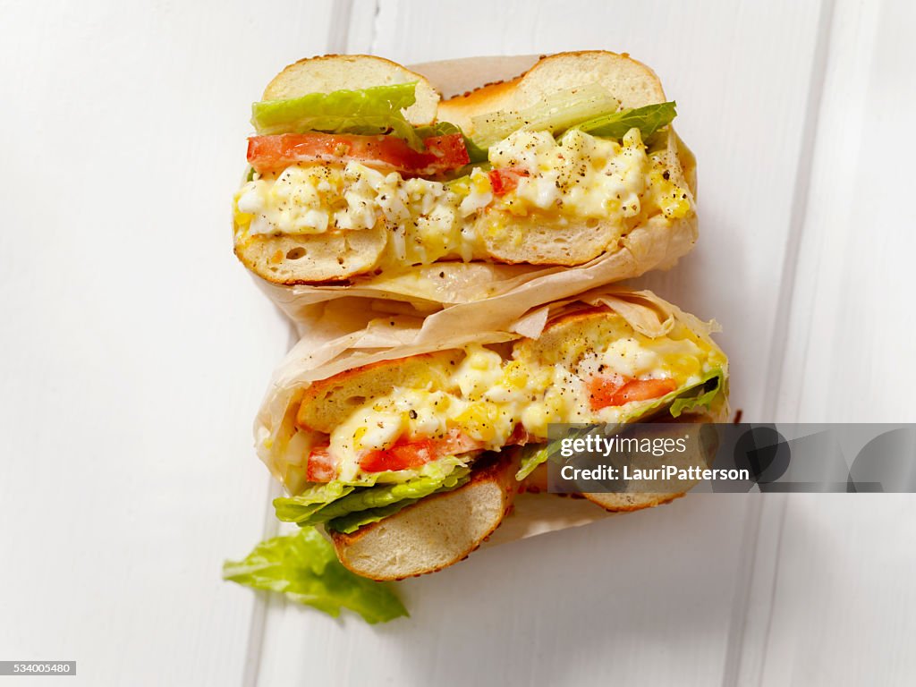 Deli Style Egg Salad Bagel Sandwich