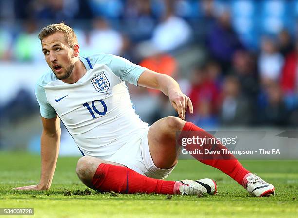 Harry Kane of England during the International Friendly match between England and Turkey at the Etihad Stadium on May 22, 2016 in Manchester, England.