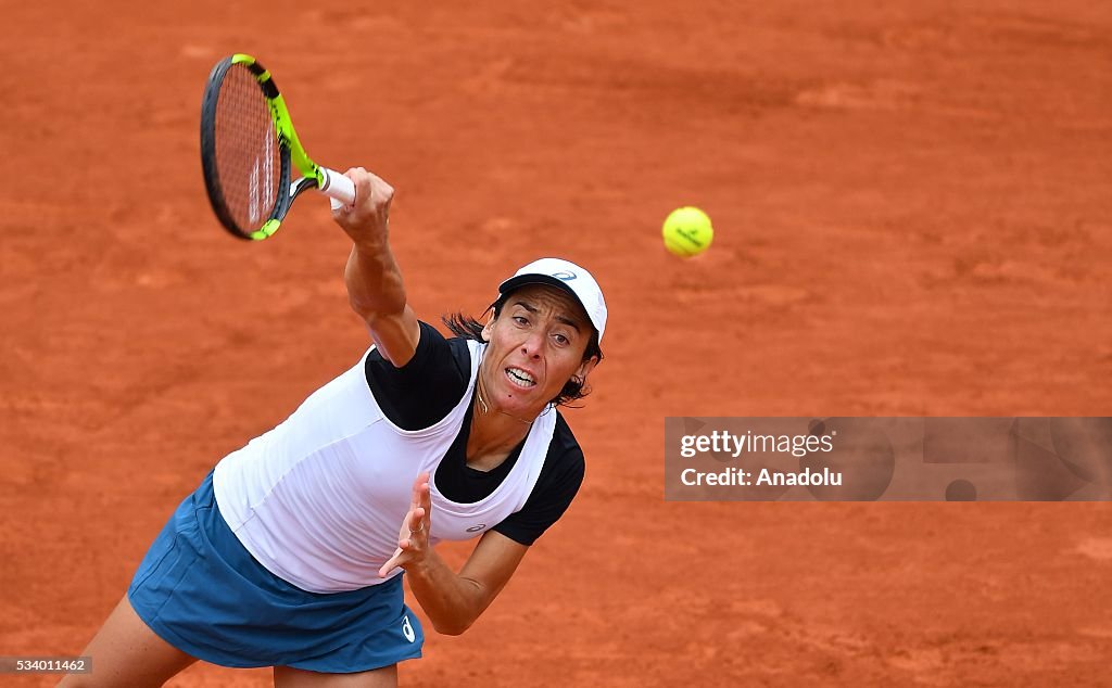 2016 French Open first round match - Francesca Schiavone vs Kristina Mladenovic
