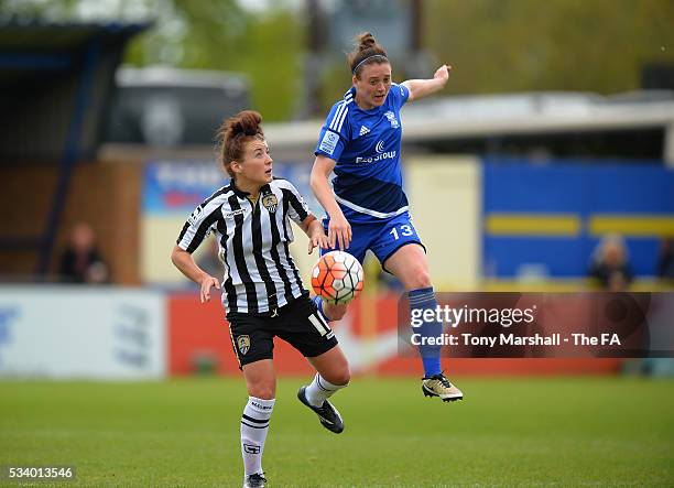 Jade Moore of Birmingham City Ladies tackled by Angharad James of Notts County Ladies FC during the FA WSL 1 match between Birmingham City Ladies and...