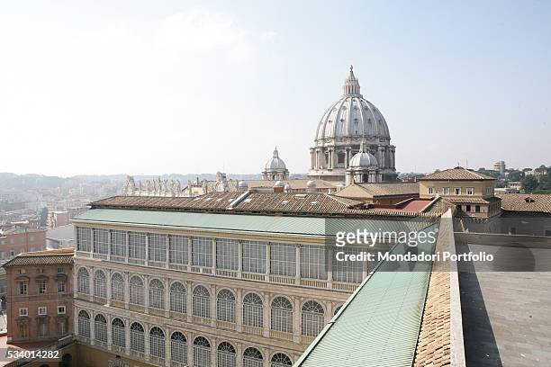 View from the terrace of the Apostolic Palace toward Saint Peter's Dome. Vatican City, 6th March 2007