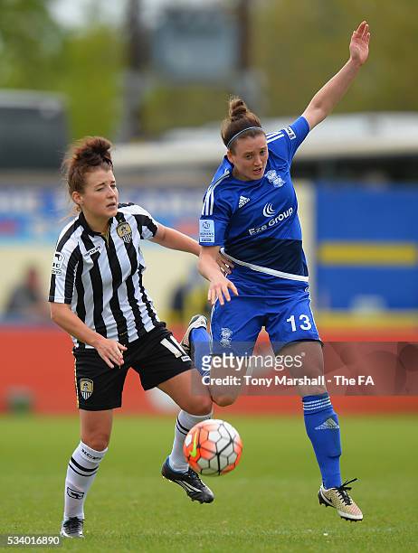 Jade Moore of Birmingham City Ladies tackled by Angharad James of Notts County Ladies FC during the FA WSL 1 match between Birmingham City Ladies and...