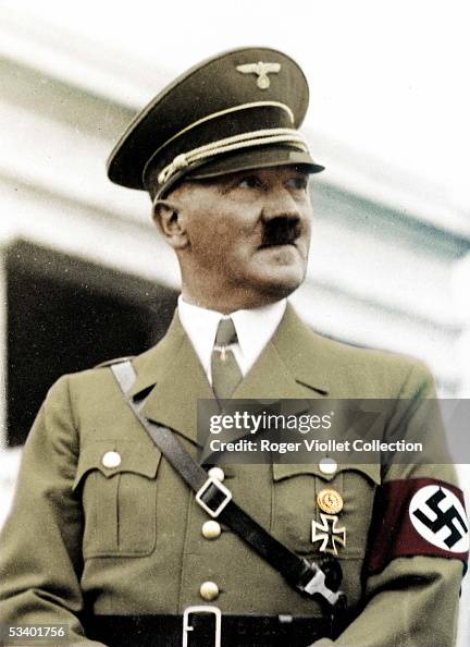 Absolute Hitler Austrian-born German Nazi dictator, Adolf Hitler. Colourized photo ...