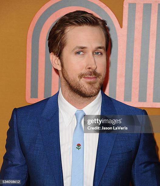 Actor Ryan Gosling attends the premiere of "The Nice Guys" at TCL Chinese Theatre on May 10, 2016 in Hollywood, California.