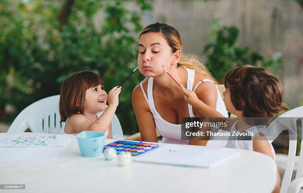 Small kids having fun outdoors