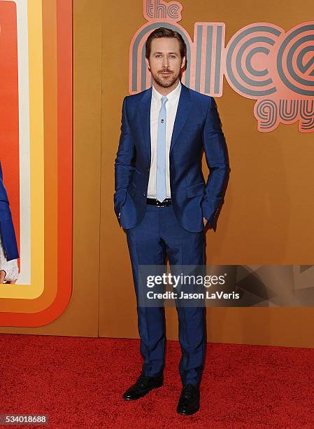 Actor Ryan Gosling attends the premiere of "The Nice Guys" at TCL Chinese Theatre on May 10, 2016 in Hollywood, California.