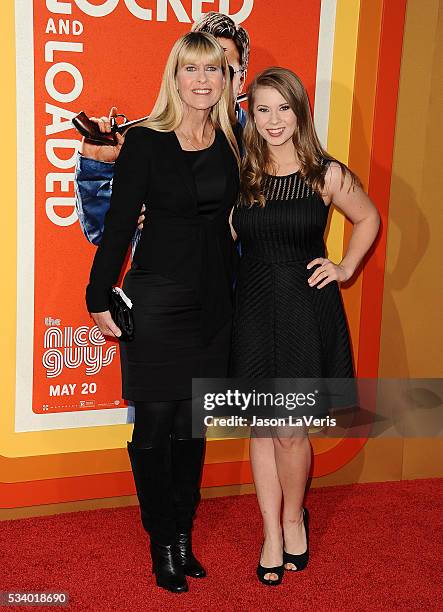 Terri Irwin and Bindi Irwin attend the premiere of "The Nice Guys" at TCL Chinese Theatre on May 10, 2016 in Hollywood, California.