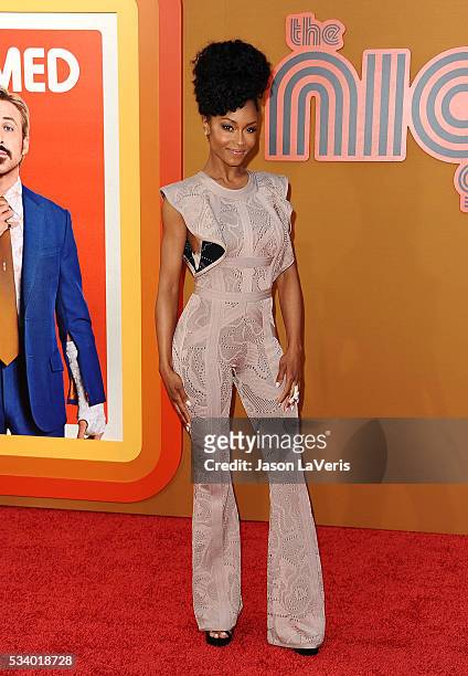 Actress Yaya DaCosta attends the premiere of "The Nice Guys" at TCL Chinese Theatre on May 10, 2016 in Hollywood, California.