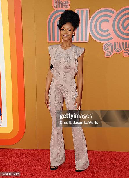 Actress Yaya DaCosta attends the premiere of "The Nice Guys" at TCL Chinese Theatre on May 10, 2016 in Hollywood, California.