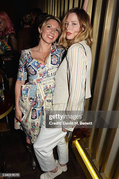 Chloe Franses and Sienna Guillory attend the Jazz Cafe re-opening party on May 24, 2016 in London, England.