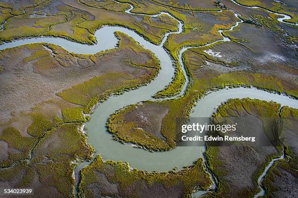 river from above - winding river stock pictures, royalty-free photos & images