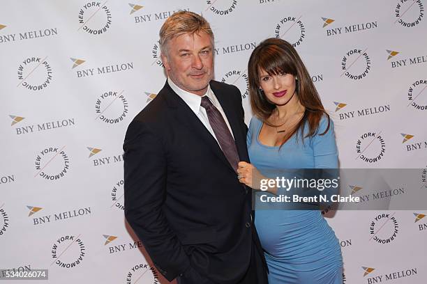 Board members Alec Baldwin and Hilaria Baldwin attend the New York Philharmonic Spring Gala - A John Williams Celebration held at David Geffen Hall...