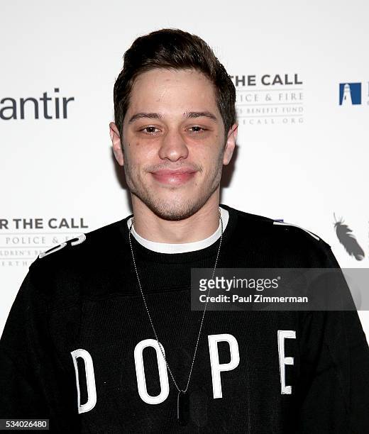 Answer the Call: Kick off to Summer Honorary Chair/comedian Pete Davidson poses at the 4th annual New York Police and Fire Widows & Children's...