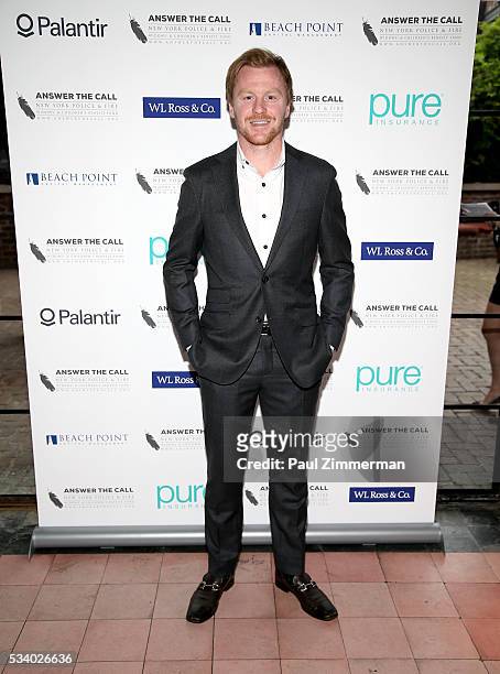 Answer the Call: Kick off to Summer MLS Red Bulls Captain, Dax McCarty poses at the 4th annual New York Police and Fire Widows & Children's Benefit...