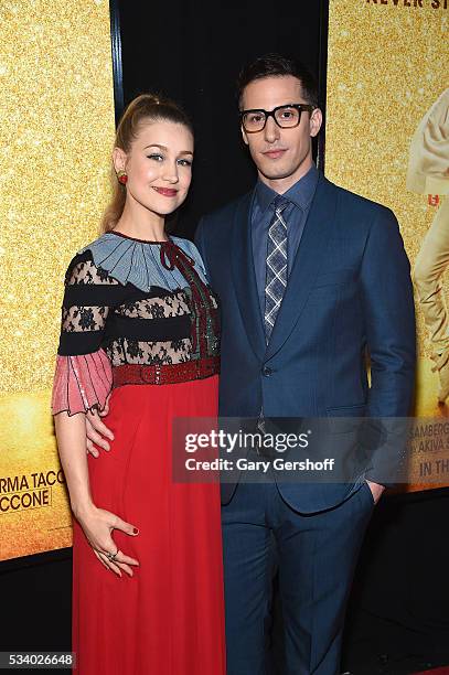 Actress/musician Joanna Newsom and actor Andy Samberg attend the "Popstar: Never Stop Never Stopping" New York premiere at AMC Loews Lincoln Square...