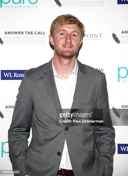 Answer the Call: Kick off to Summer Honorary chair/MLS Red Bulls player Ryan Meara poses at the 4th annual New York Police and Fire Widows &...