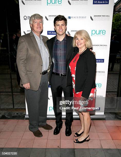 Answer the Call: Kick off to Summer Daniel A. Jost, Colin Jost and Kerry Kelly pose at the 4th annual New York Police and Fire Widows & Children's...