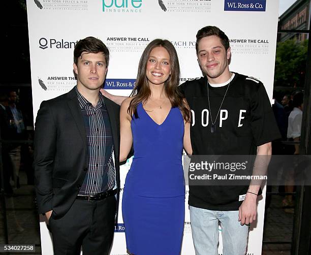 Answer the Call: Kick off to Summer Honorary Chairs comedian Colin Jost, model Emily DiDonato and Pete Davidson pose at the 4th annual New York...