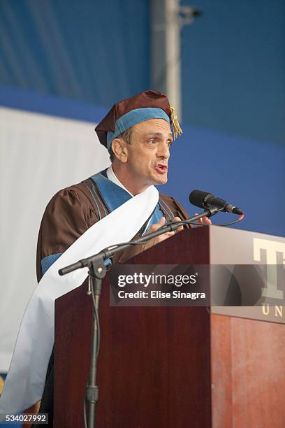 Actor Hank Azaria speaks during commencement at Tufts University on May 22, 2016 in Boston, Massachusetts.