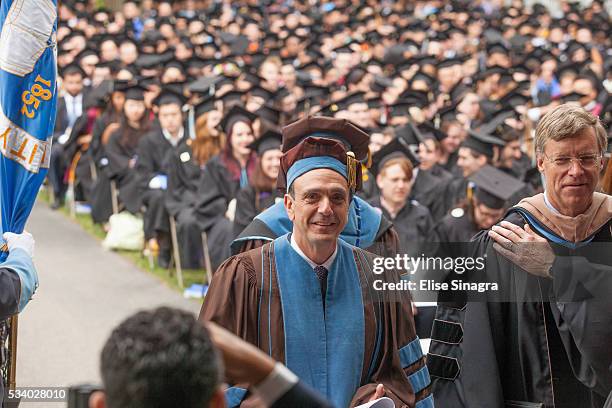 Actor Hank Azaria arrives during commencement at Tufts University on May 22, 2016 in Boston, Massachusetts.