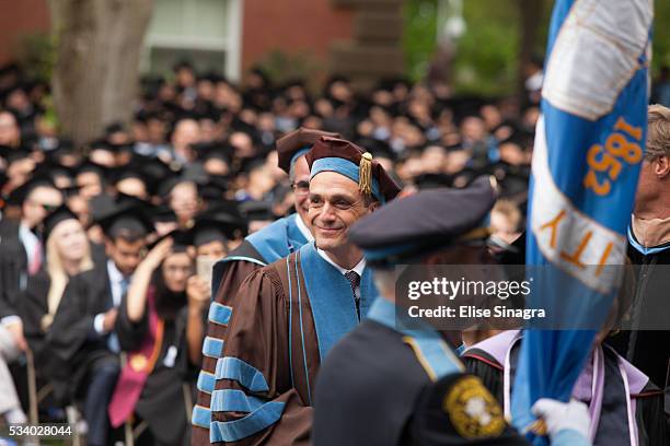 Actor Hank Azaria arrives during commencement at Tufts University on May 22, 2016 in Boston, Massachusetts.