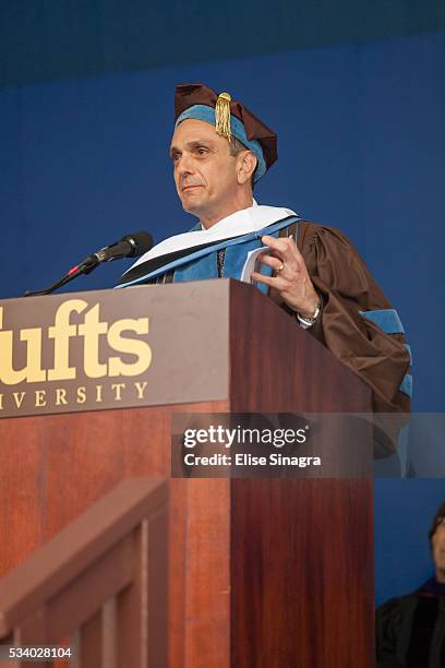 Actor Hank Azaria speaks during commencement at Tufts University on May 22, 2016 in Boston, Massachusetts.