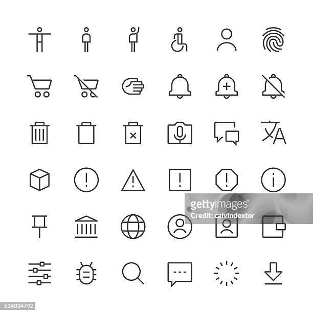 action icons set 1 | thin line series - bell stock illustrations