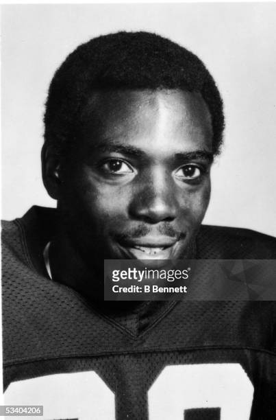 Portrait of American professional football player Ozzie Newsome of the Cleveland Browns, 1980s.