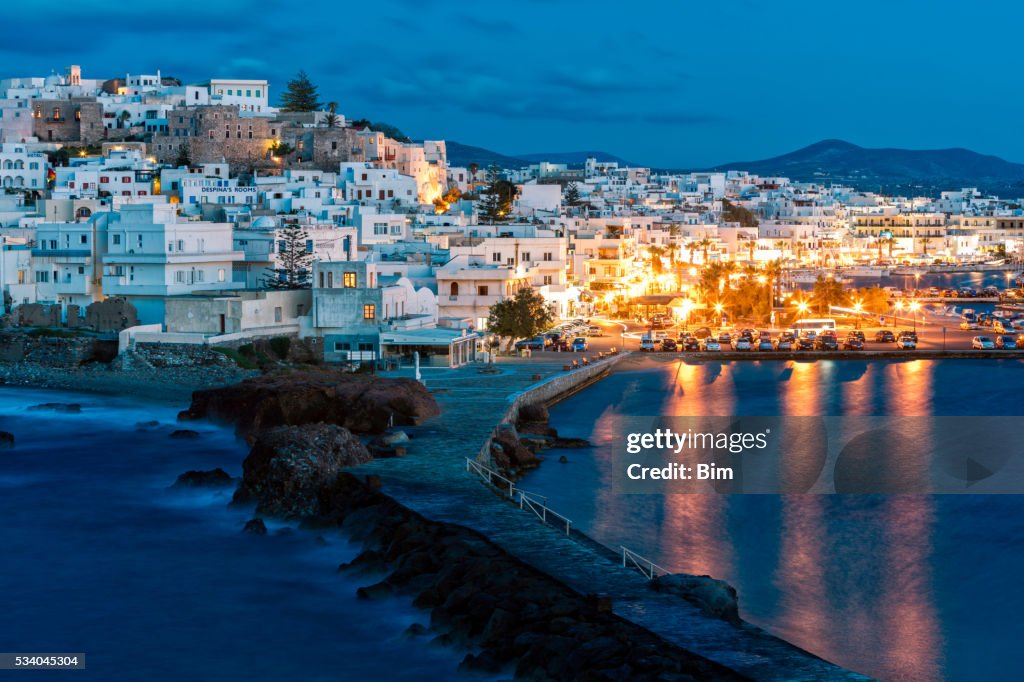 Naxos Illuminated at Dusk, Cyclades, Greece