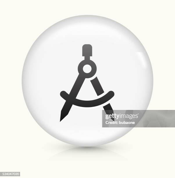 math compass icon on white round vector button - compass white background stock illustrations