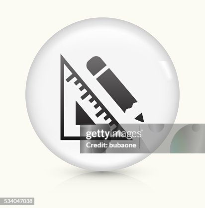 Protractor and Pencil icon on white round vector button Protractor and Pencil icon on white round vector button