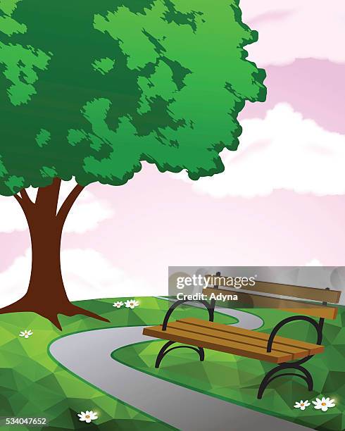 bench for rest - empty park bench stock illustrations