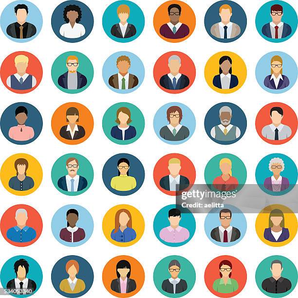 business people icons - torso icon stock illustrations