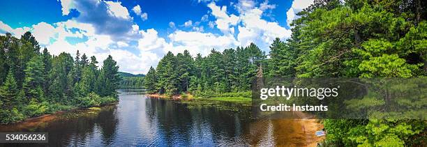 wapizagonke lake in mauricie national park - canadian culture stock pictures, royalty-free photos & images