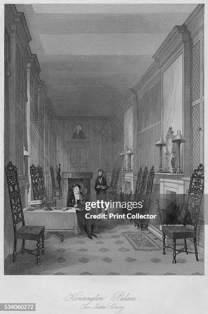 Kensington Palace; The Sussex Library' , from 'London Interiors with their Costumes & Ceremonies from Drawings made by permission of the Public...