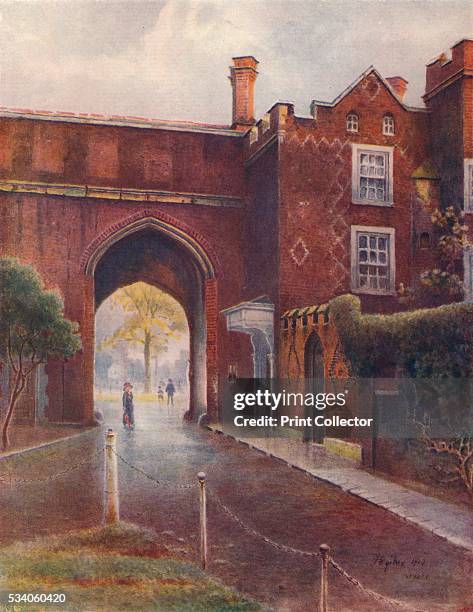 Gateway of Richmond Palace' , from 'A Pilgrimage In Surrey, Vol 1,' by James S Ogilvy , 1914. Richmond Palace was a royal residence on the River...