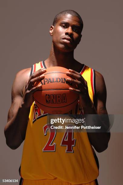 Marvin Williams of the Atlanta Hawks poses during a portrait session with the 2005 NBA rookie class on August 10, 2005 in Tarrytown, New York. NOTE...